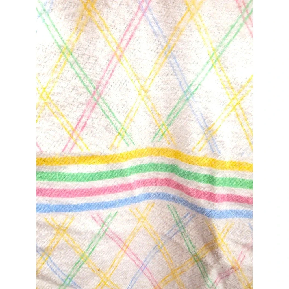 Vintage 1983 Cabbage Patch Kids Baby Blanket Pastel Rainbow Balloons 48 x 34